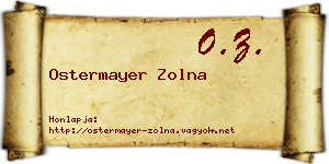 Ostermayer Zolna névjegykártya